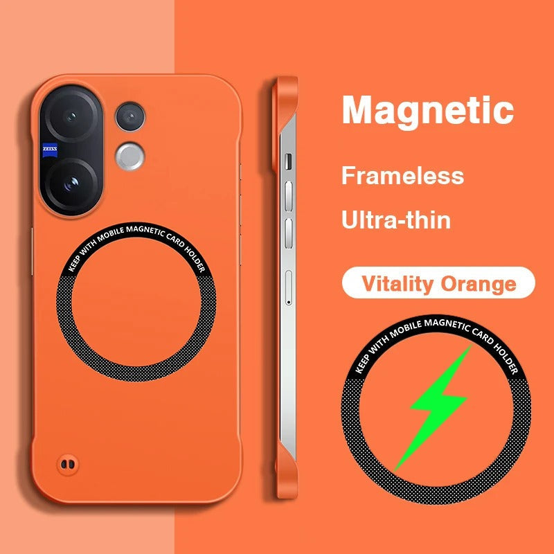Vivo V60 Frameless Magnetic Wireless Charging Case — Ultra-Slim Clear MagSafe Compatible Cover