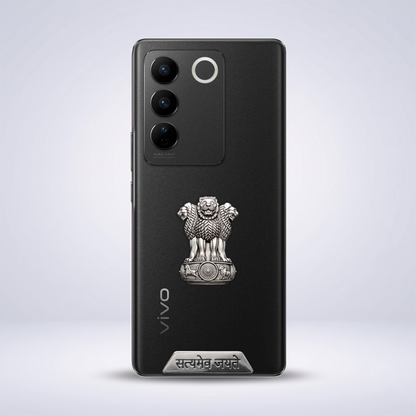 Vivo V27 5G Compatible Satyamev Jayate 3D Metal Emblem Sticker