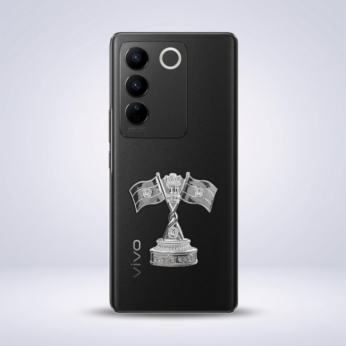 Vivo V27 5G Compatible Satyamev Jayate 3D Metal Emblem Sticker