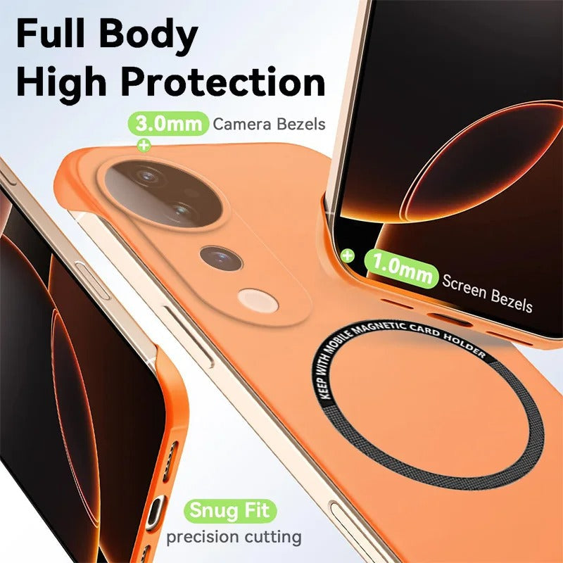 Vivo V50 Frameless Magnetic Wireless Charging Case — Ultra-Slim Clear MagSafe Compatible Cover