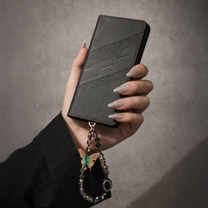 Samsung Galaxy A36 5G Retro PU Leather Magnetic Wallet Flip Case with Charm Strap