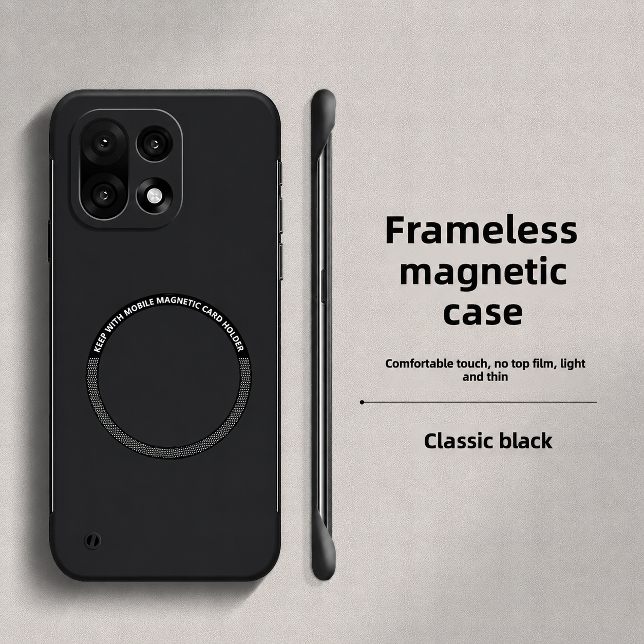 OnePlus 15 Frameless Magnetic Wireless Charging Case - Ultra-Slim Clear MagSafe Compatible Cover