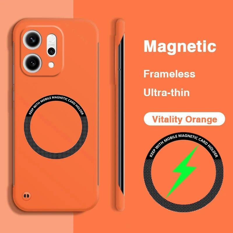 Oppo Reno14 Frameless Magnetic Wireless Charging Case — Ultra-Slim Clear MagSafe Compatible Cover