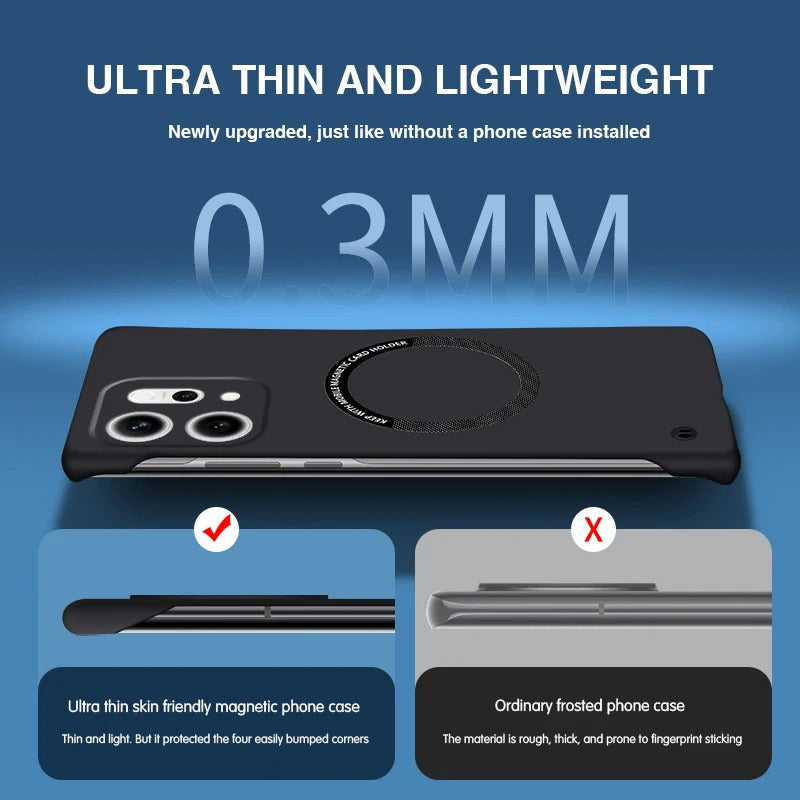 Oppo Reno14 Frameless Magnetic Wireless Charging Case — Ultra-Slim Clear MagSafe Compatible Cover