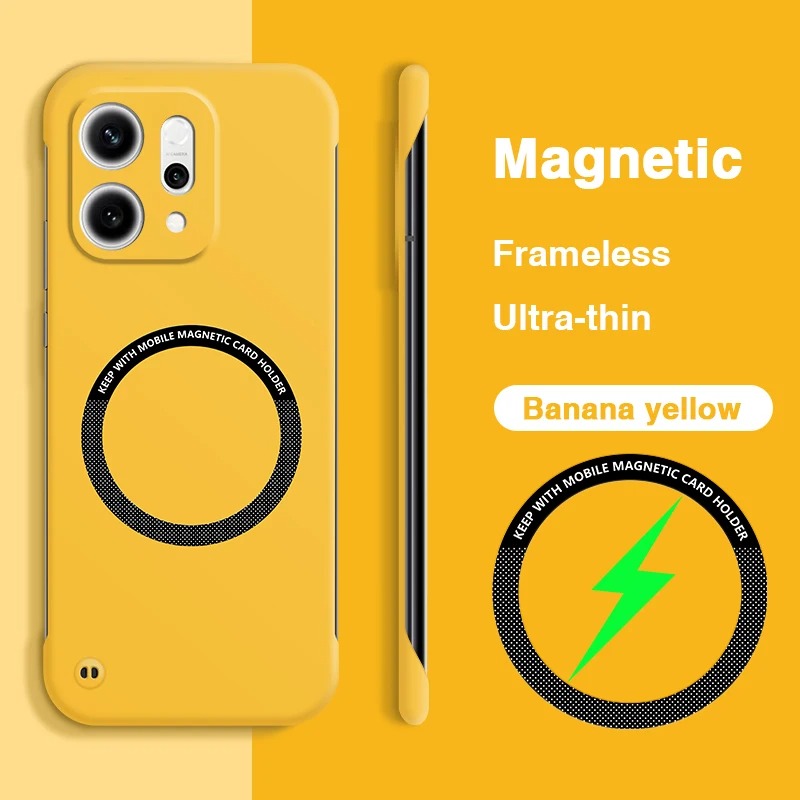 Oppo Reno14 Frameless Magnetic Wireless Charging Case — Ultra-Slim Clear MagSafe Compatible Cover