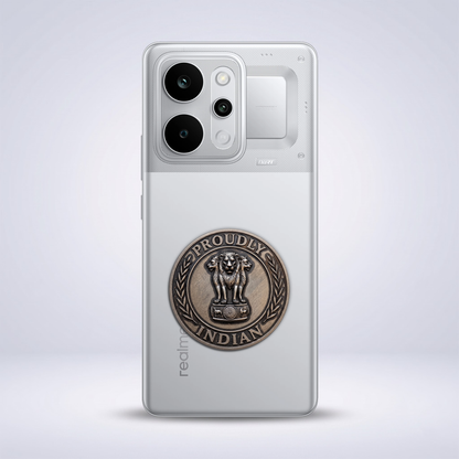 Realme P4 Power 5G Compatible Satyamev Jayate 3D Metal Emblem Sticker