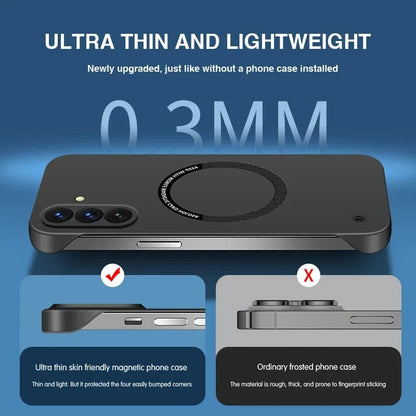 Samsung Galaxy A17 Frameless Magnetic Wireless Charging Case - Ultra-Slim Clear MagSafe Compatible Cover