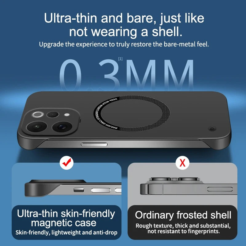 Vivo V70 Frameless Magnetic Wireless Charging Case — Ultra-Slim Clear MagSafe Compatible Cover
