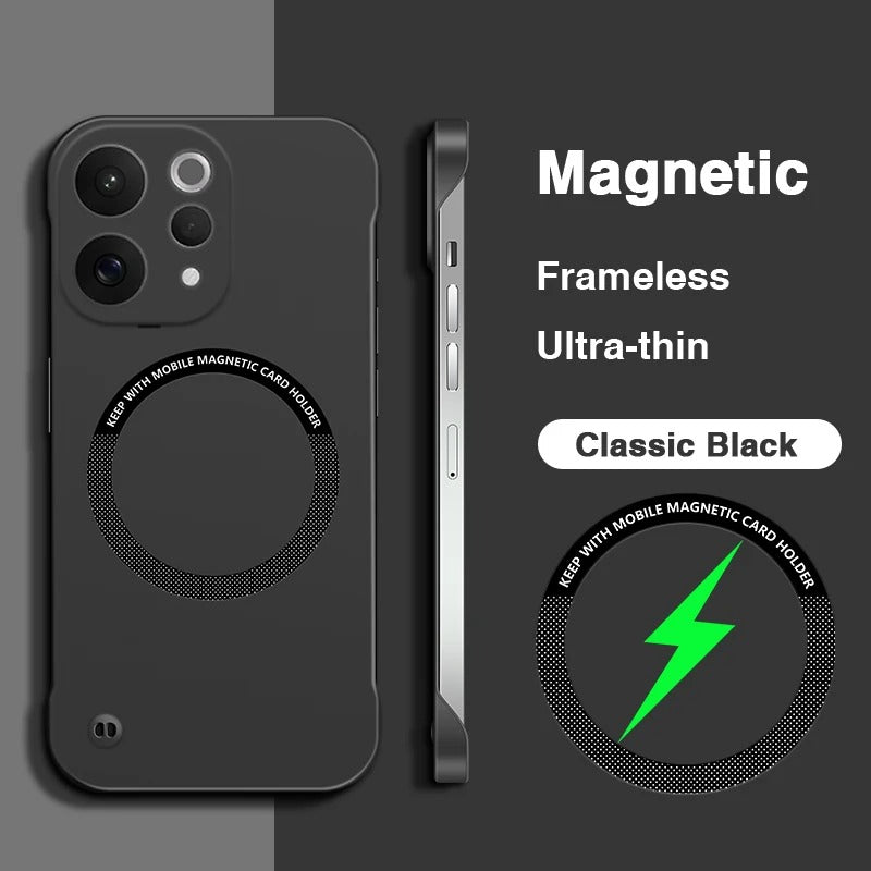 Vivo V70 Frameless Magnetic Wireless Charging Case — Ultra-Slim Clear MagSafe Compatible Cover